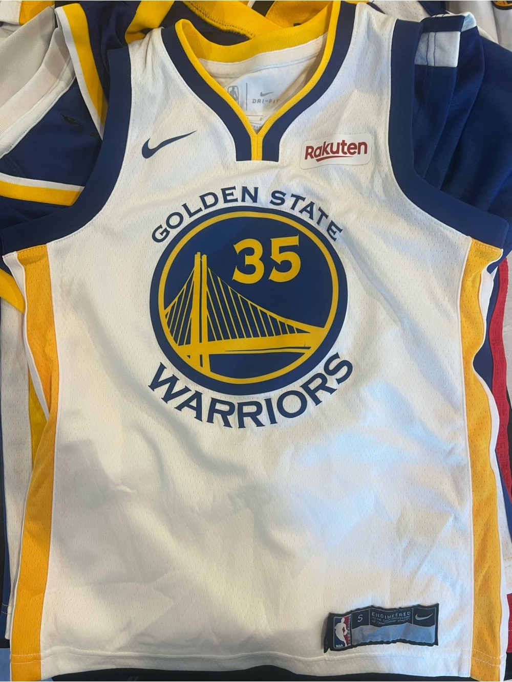 Official Nike Golden State Warriors Kevin Durant #35 youth basketball jersey.